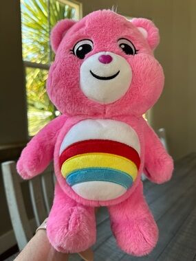 Care Bears Cheer Bear - Pink Rainbow Heart Plush Bear